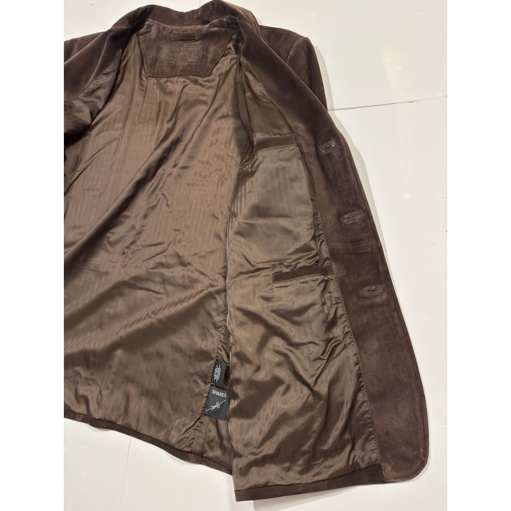 Roundtree & Yorke Mens Long Brown Suede Leather Jacket Coat Trench Size XXL City - Picture 12 of 15